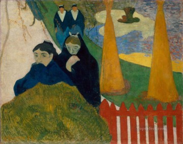  women Oil Painting - Women from Arles in the Public Garden the Mistral Post Impressionism Paul Gauguin